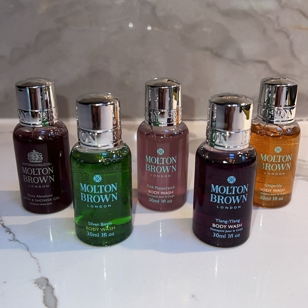 Set of 5 Molton Brown Travel Body Wash 30ml 1oz bottles